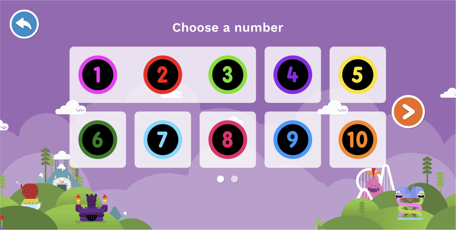 Choose a number to practise