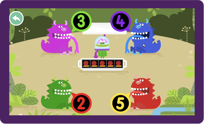 A maths game for recognising numbers